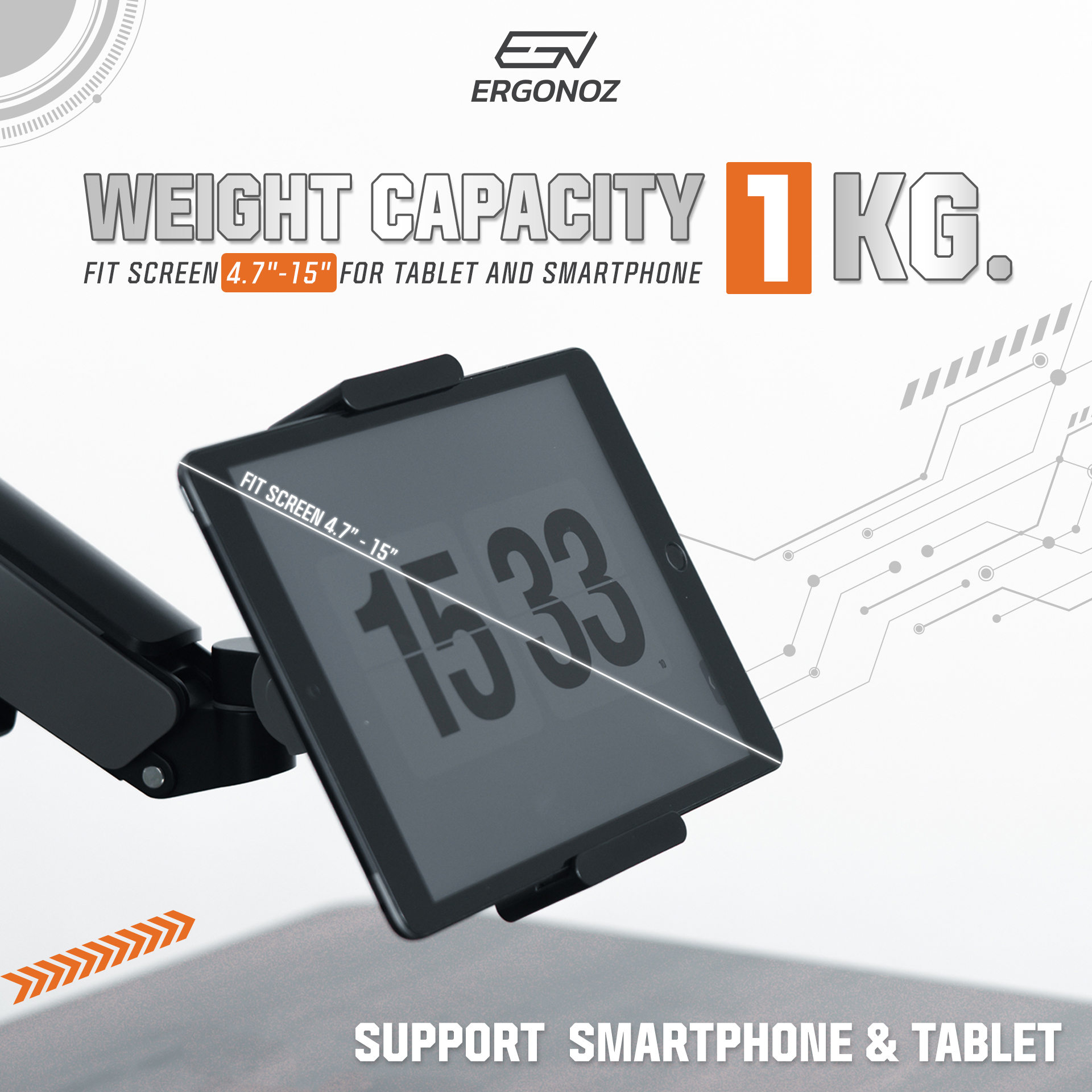 ที่วางแท็บเล็ต ที่วาง IPAD ERGONOZ EGN-ACC03V2, สีดำ (TABLET IPAD HOLDER V.2)_2