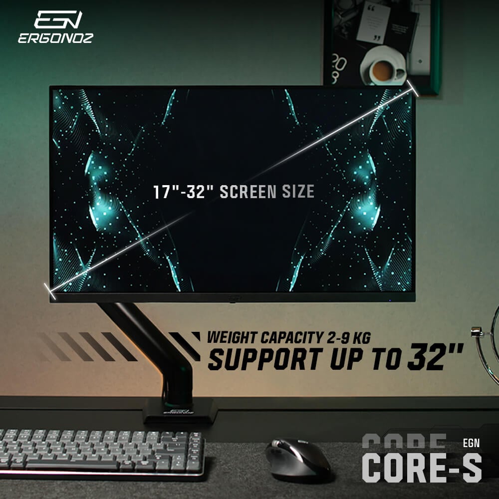 แขนจับจอ ERGONOZ รุ่น CORE แขนเดี่ยว สำหรับหน้าจอ 17 - 32 นิ้ว สีดำ (EGN-CORE-S-B)_3
