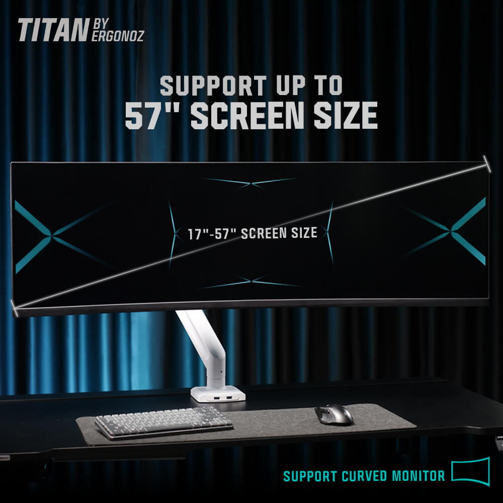 แขนจับจอ ERGONOZ รุ่น TITAN HEAVY DUTY แขนเดี่ยว สำหรับหน้าจอ 15 - 57 นิ้ว สีขาวด้าน (EGN-TITAN-S)_3