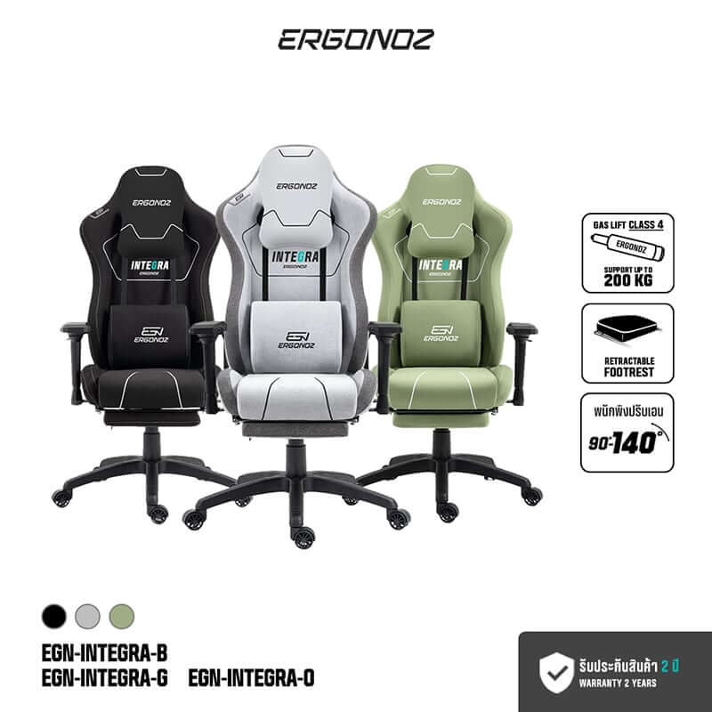 เก้าอี้เกมมิ่ง ERGONOZ INTEGRA GAMING CHAIR สีดำ (EGN-INTEGRA-B)_3