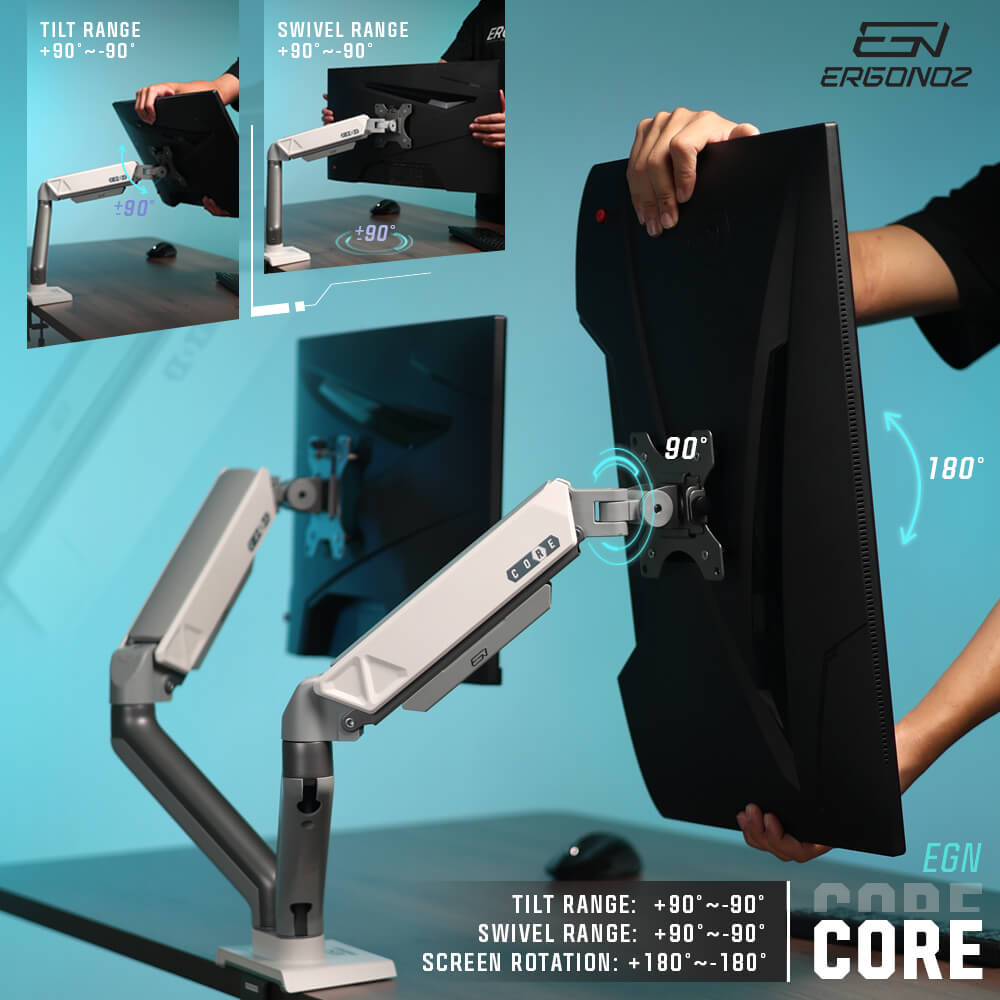แขนจับจอ ERGONOZ รุ่น CORE แขนคู่ สำหรับหน้าจอ 17 - 32 นิ้ว สีเทาเข้มและขาว (EGN-CORE-D-G)_3