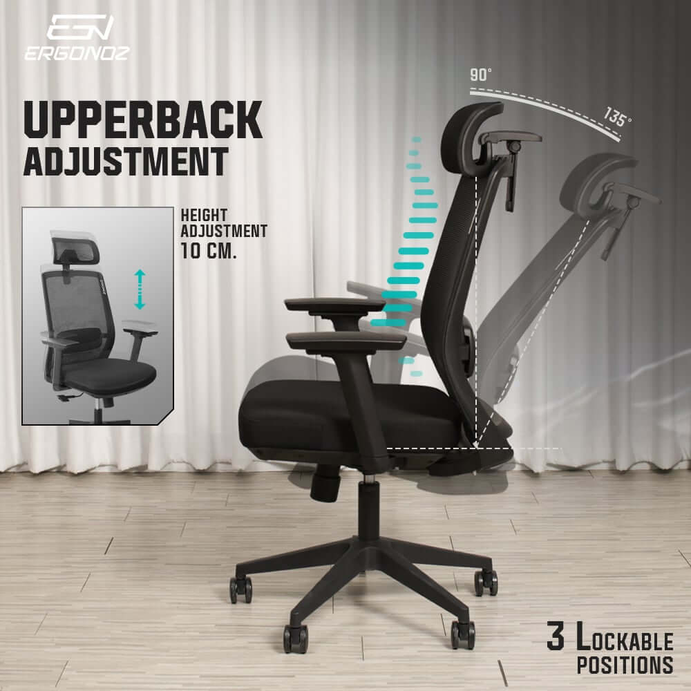 เก้าอี้ทำงาน เก้าอี้สุขภาพ ERGONOZ UNO ERGONOMIC CHAIR สีดำ (EGN-UNO-B)