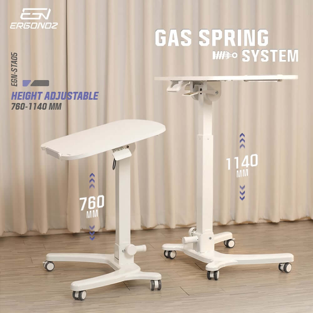 โต๊ะอเนกประสงค์แบบพับได้ มีล้อเลื่อน ERGONOZ EGN-STA05-B, สีดำ (MULTI-PURPOSE FOLDABLE DESK)_3