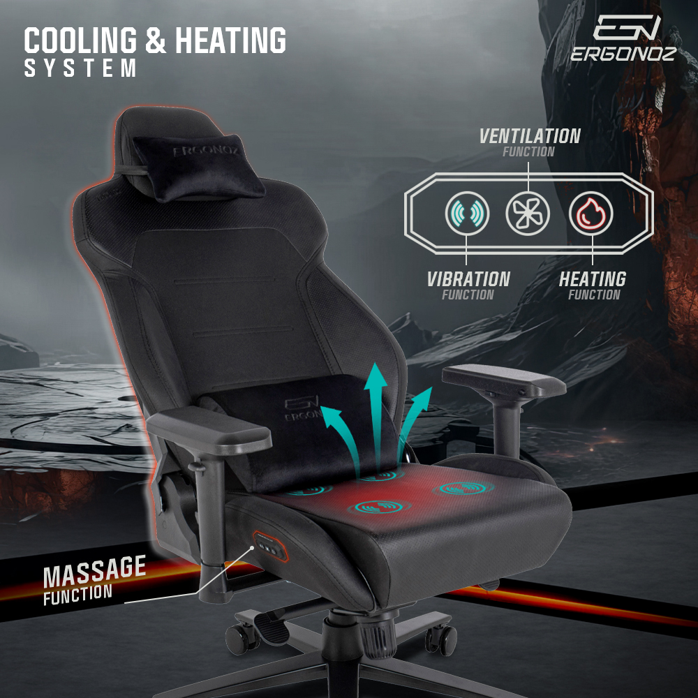 เก้าอี้เกมมิ่ง ERGONOZ EGN-INTEGRA-PLUS-B สีดำ (INTEGRA PLUS GAMING CHAIR)