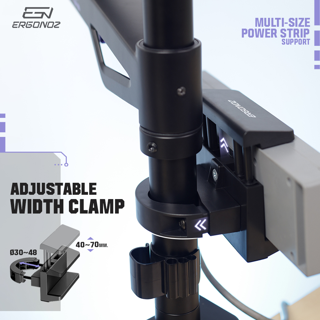 ที่ยึดปลั๊กไฟ อุปกรณ์เสริม ERGONOZ EGN-ACC23, สีดำ (POWER STRIP HOLDER ยึดกับเสาหรือท่อกลม)_3