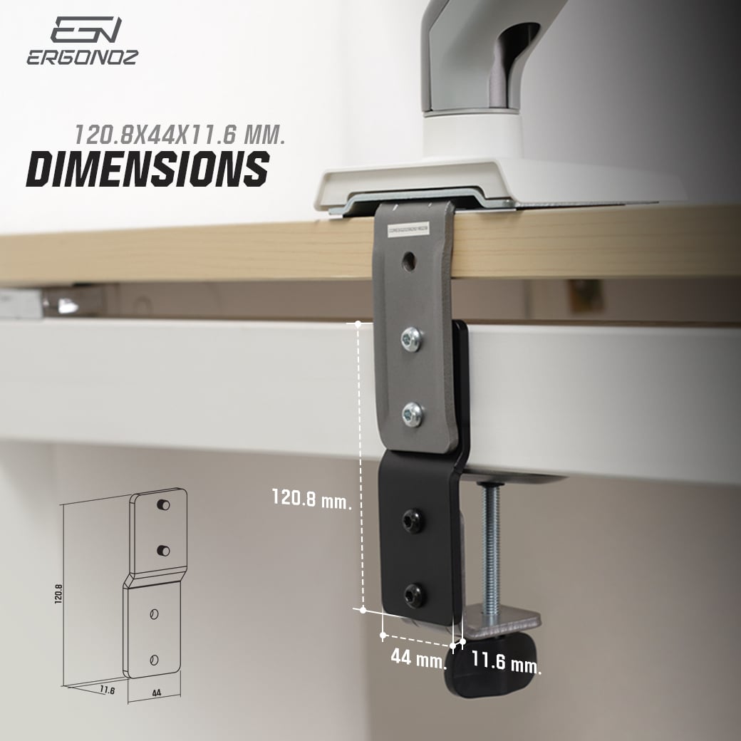 อแดปเตอร์เสริมฐานแขนจับจอ ERGONOZ EGN-ACC22, สีดำ (ADAPTER CLAMP)_3