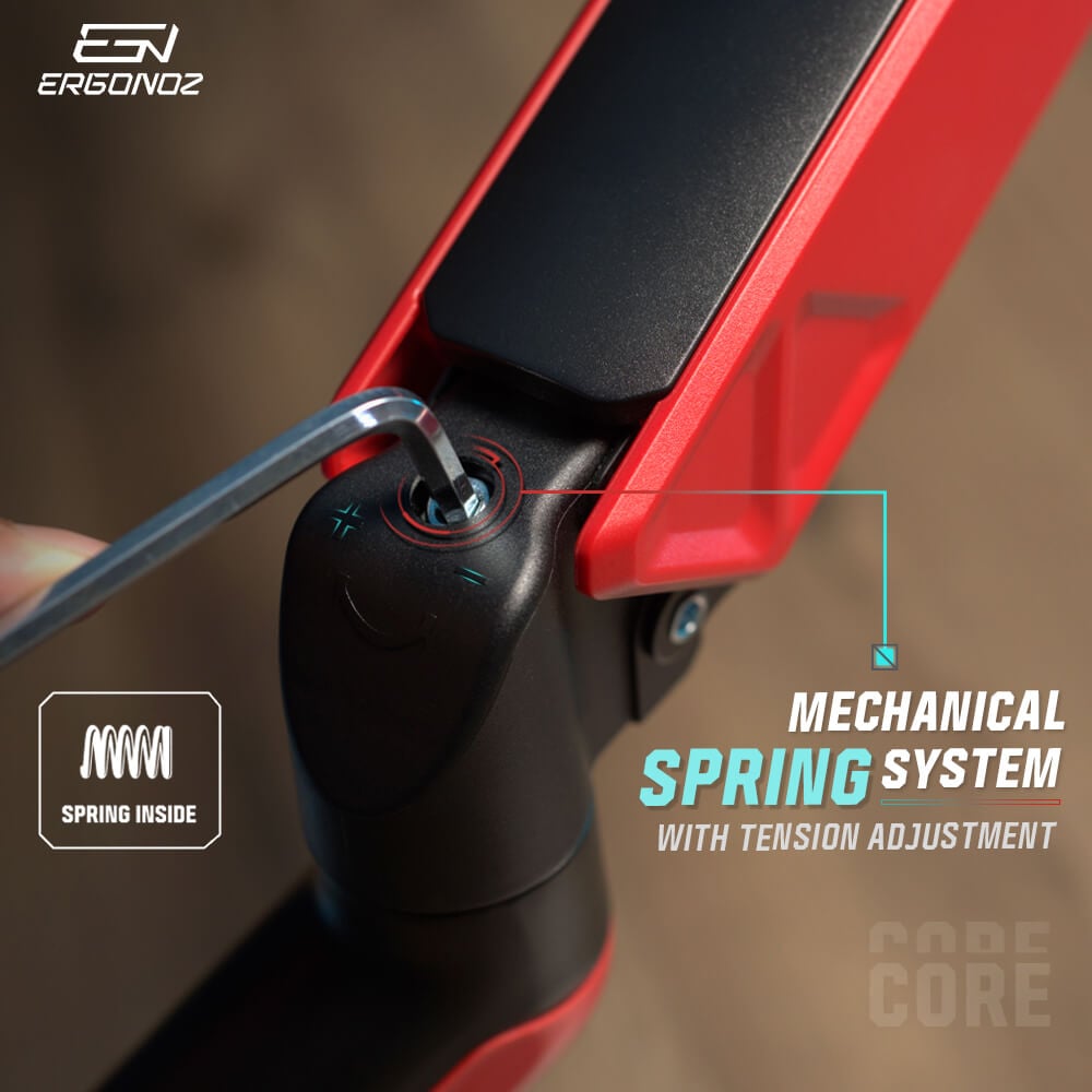 แขนจับจอ ERGONOZ รุ่น CORE แขนเดี่ยว สำหรับหน้าจอ 17 - 32 นิ้ว สีแดง (EGN-CORE-S-R)_4