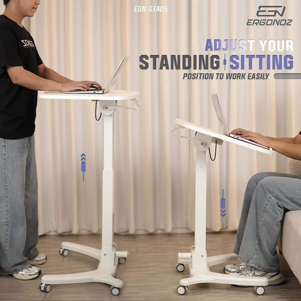 โต๊ะอเนกประสงค์แบบพับได้ มีล้อเลื่อน ERGONOZ EGN-STA05-B, สีดำ (MULTI-PURPOSE FOLDABLE DESK)_4