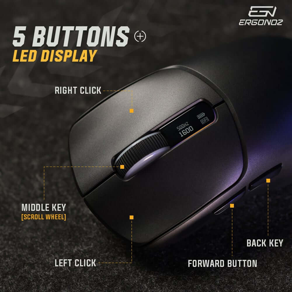 เมาส์เกมมิ่งไร้สาย, ERGONOZ EZ-VELOZ-EP1-B, สีดำ (EZZENTIAL GAMING MOUSE VELOZ ONE)