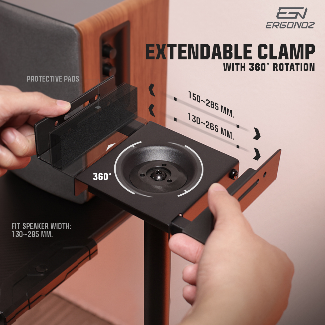 ขาตั้งลำโพง ERGONOZ EGN-SM04-B 1 คู่, สีดำ (VIBE STAND 04)_4