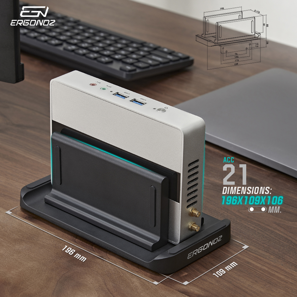 ที่วางอุปกรณ์ ที่วางแล็ปท็อป ERGONOZ EGN-ACC21, สีดำ (ที่วางอุปกรณ์อเนกประสงค์ 2-IN-1)_4