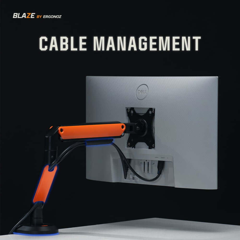 แขนจับจอ ERGONOZ รุ่น BLAZE แขนเดี่ยว สำหรับหน้าจอ 17 - 32 นิ้ว สีดำด้านและส้ม (EGN-BLAZE-S)_5
