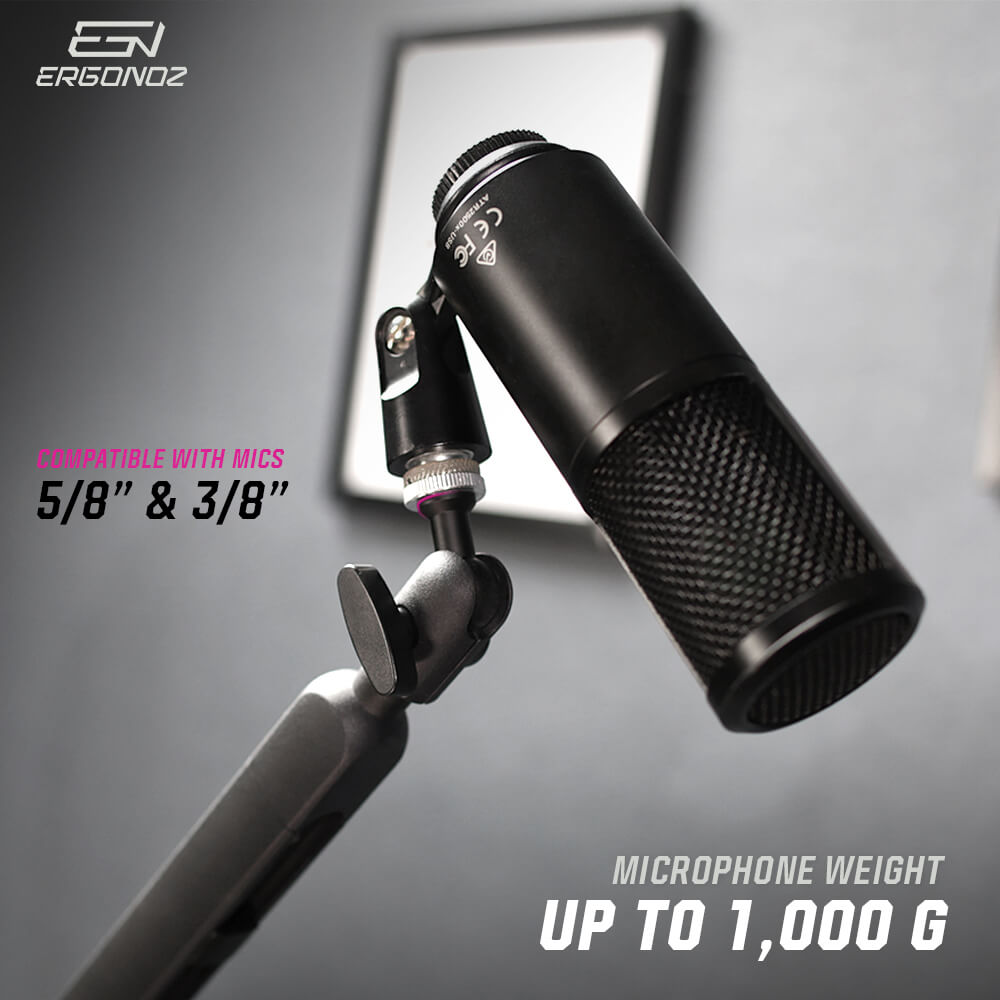 แขนจับไมค์ ERGONOZ IOCTAVIA SERIES MICROPHONE BOOM ARM V.2 (EGN-OCT02) สำหรับไมโครโฟน 3/8’’ และ 5/8’’ สีดำ (ไม่รวมตัวไมค์)_5