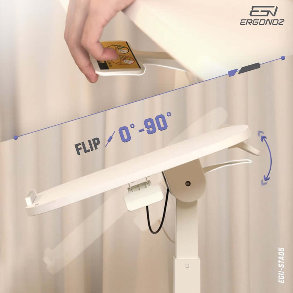 โต๊ะอเนกประสงค์แบบพับได้ มีล้อเลื่อน ERGONOZ EGN-STA05-B, สีดำ (MULTI-PURPOSE FOLDABLE DESK)_5