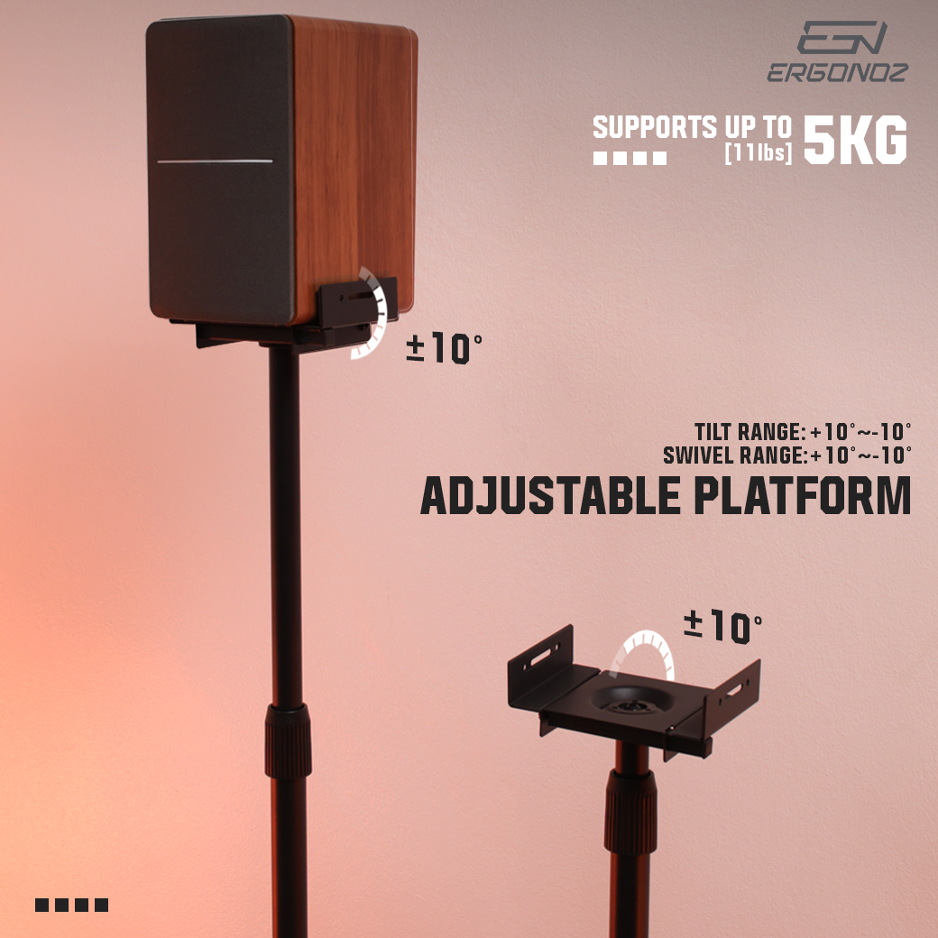 ขาตั้งลำโพง ERGONOZ EGN-SM04-B 1 คู่, สีดำ (VIBE STAND 04)_5