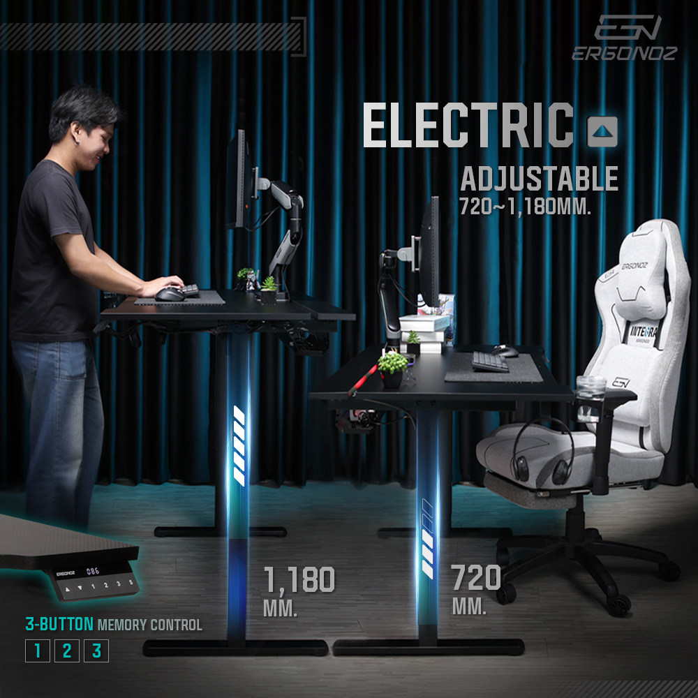 โต๊ะปรับระดับไฟฟ้า ERGONOZ EGN-ELSTA02-14070-B, สีดำ (INTEGRA ELECTRIC STANDING DESK)_5