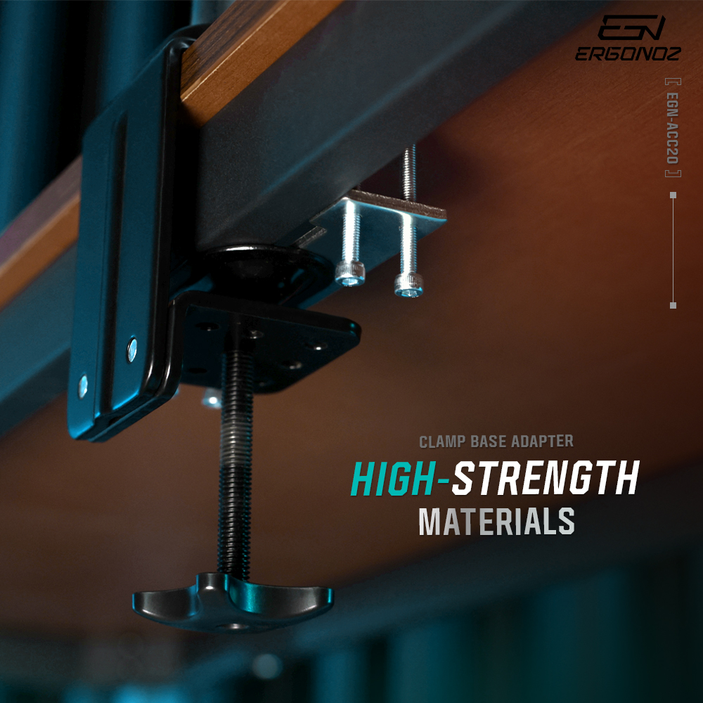 อุปกรณ์เสริมขาจับจอคอมแบบหนีบ ERGONOZ EGN-ACC20, สีเงิน (CLAMP BASE ADAPTER)_5