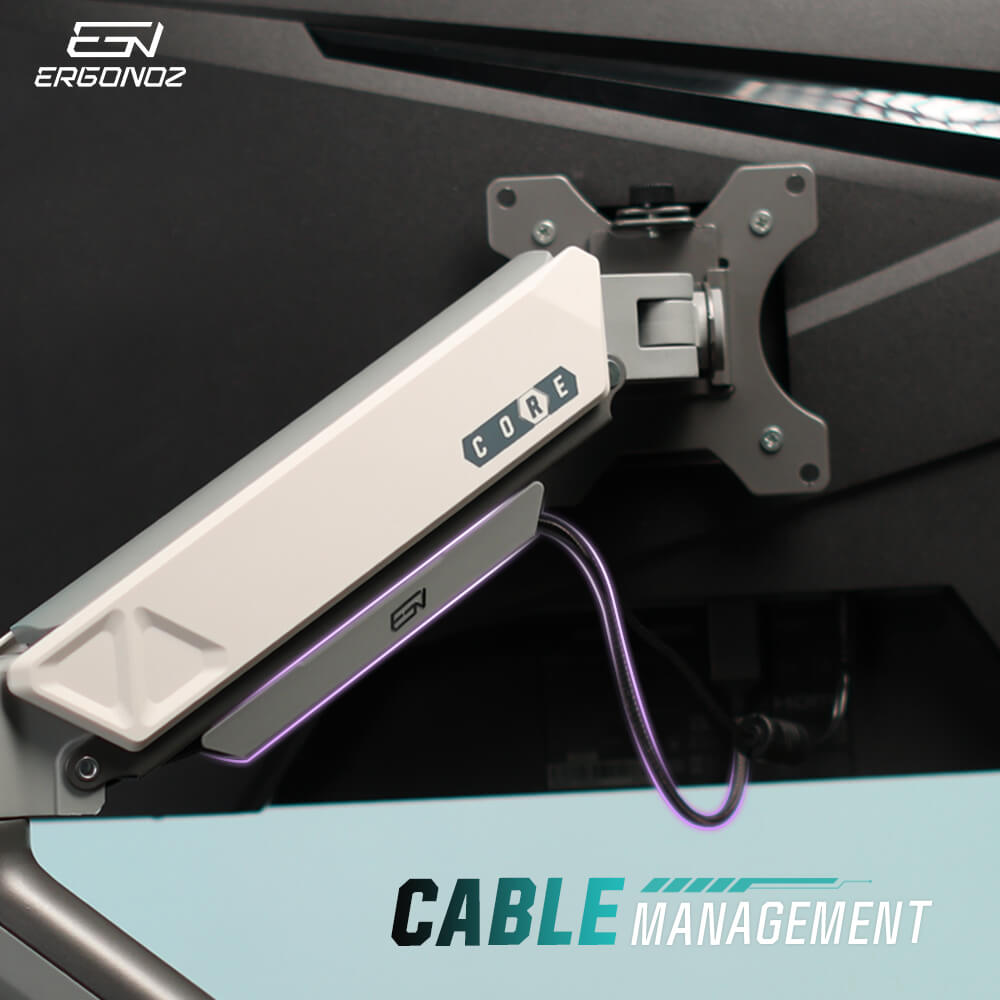 แขนจับจอ ERGONOZ รุ่น CORE แขนเดี่ยว สำหรับหน้าจอ 17 - 32 นิ้ว สีเทาเข้มและขาว (EGN-CORE-S-G)_6