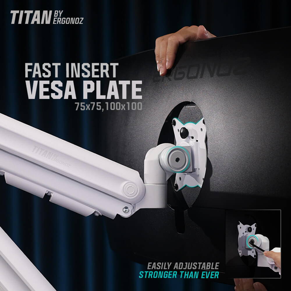 แขนจับจอ ERGONOZ รุ่น TITAN HEAVY DUTY แขนเดี่ยว สำหรับหน้าจอ 15 - 57 นิ้ว สีขาวด้าน (EGN-TITAN-S)_6