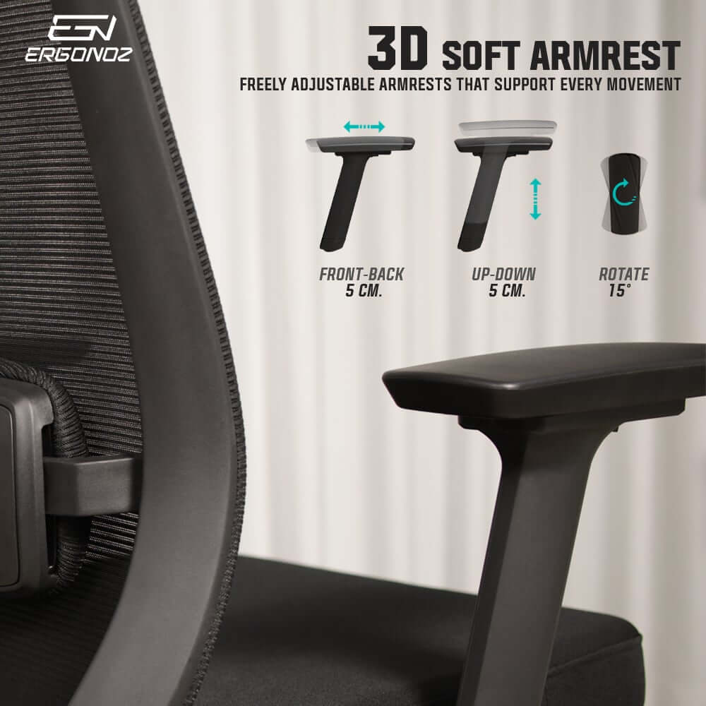 เก้าอี้ทำงาน เก้าอี้สุขภาพ ERGONOZ UNO ERGONOMIC CHAIR สีดำ (EGN-UNO-B)