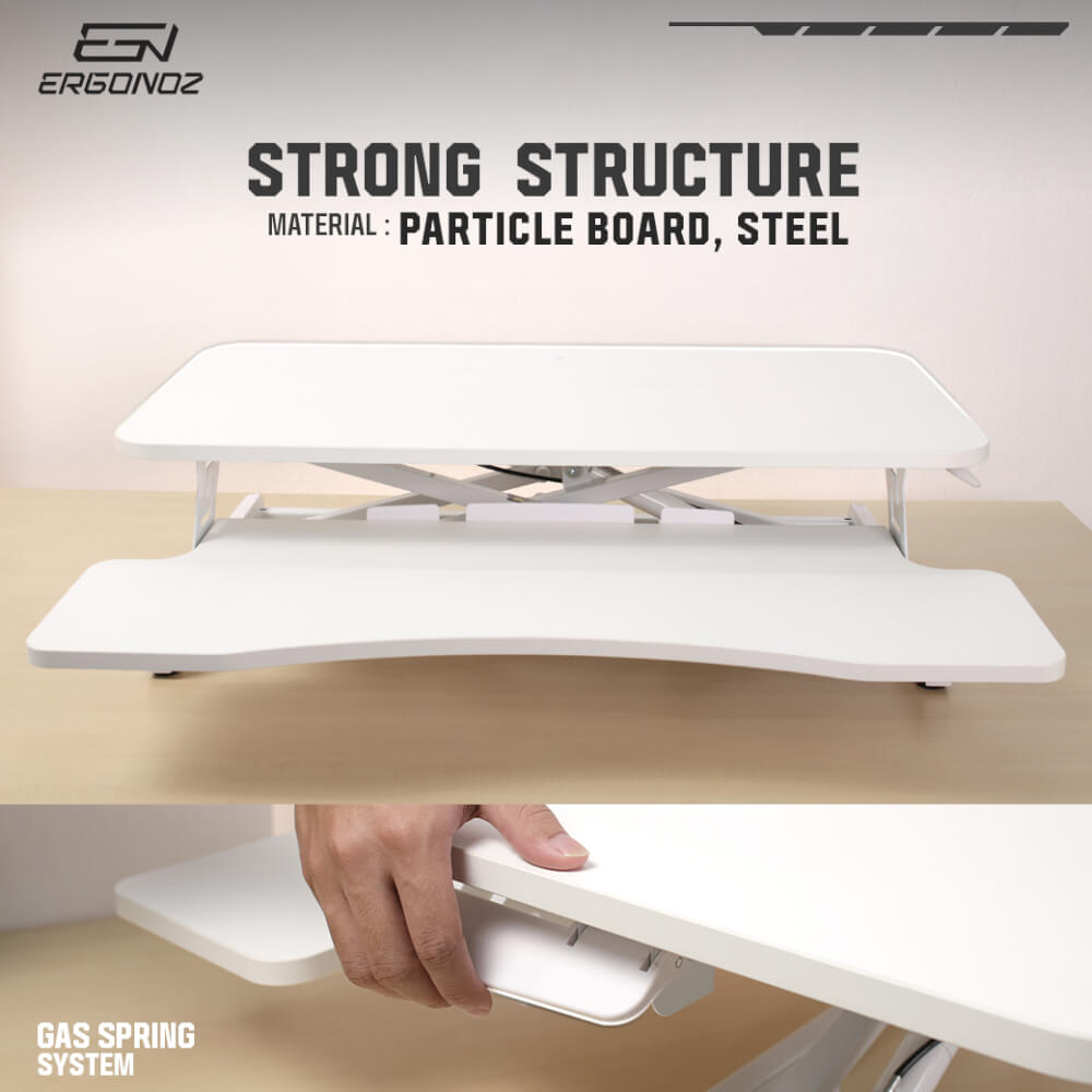 โต๊ะปรับระดับ โต๊ะทำงานแบบยืน ERGONOZ EGN-STA01V2-W, สีขาว (STANDING DESK CONVERTER V.2)