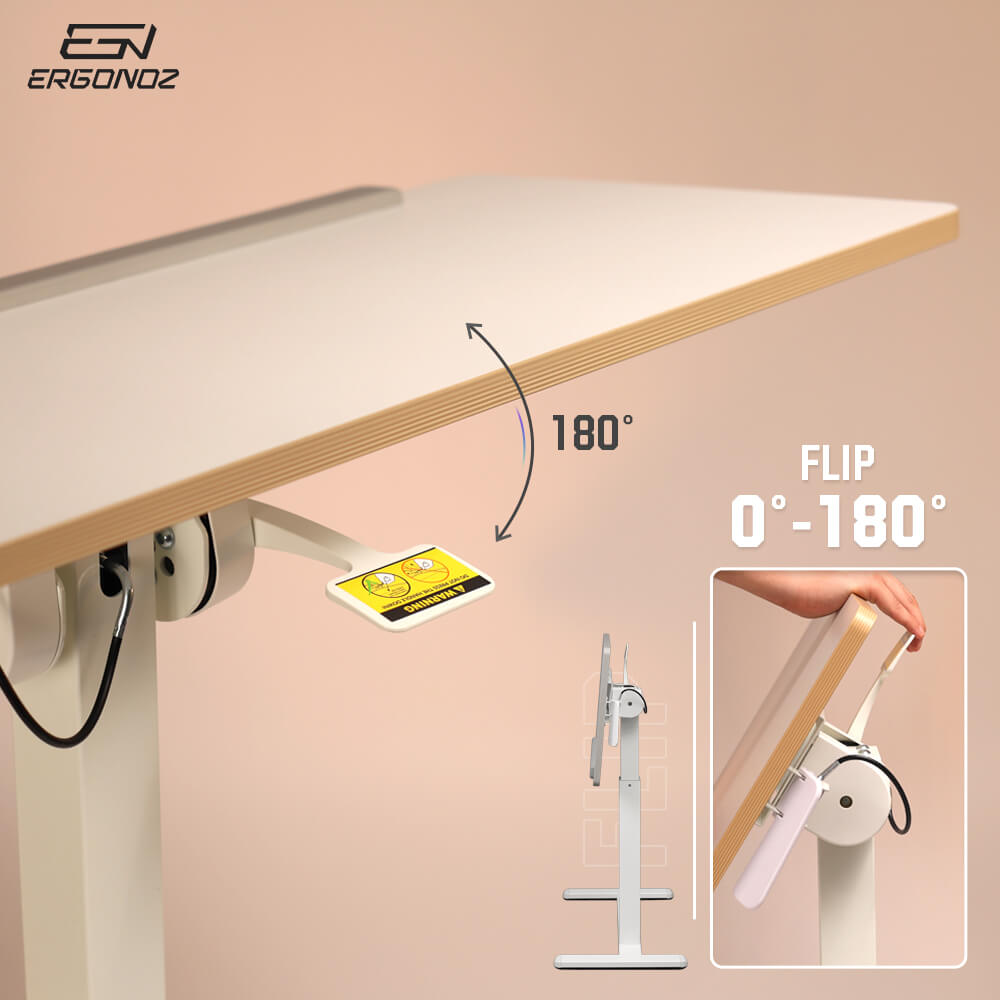 โต๊ะทำงานปรับระดับ มีล้อเลื่อน ERGONOZ EGN-STA04-W, สีขาว (STANDING LAPTOP DESK)_6