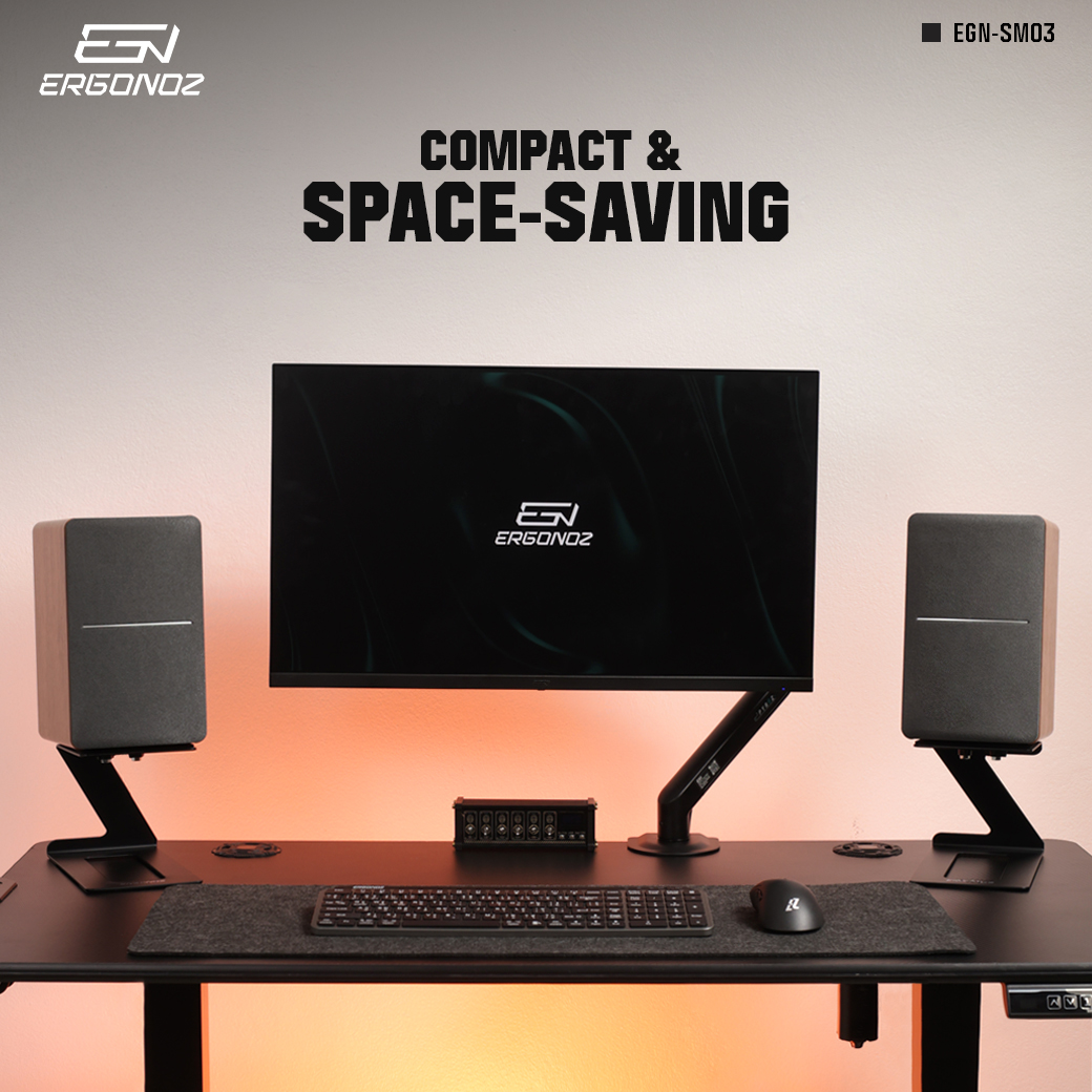 ขาตั้งลำโพง ERGONOZ EGN-SM03-B 1 คู่, สีดำ (VIBE STAND 03)_6