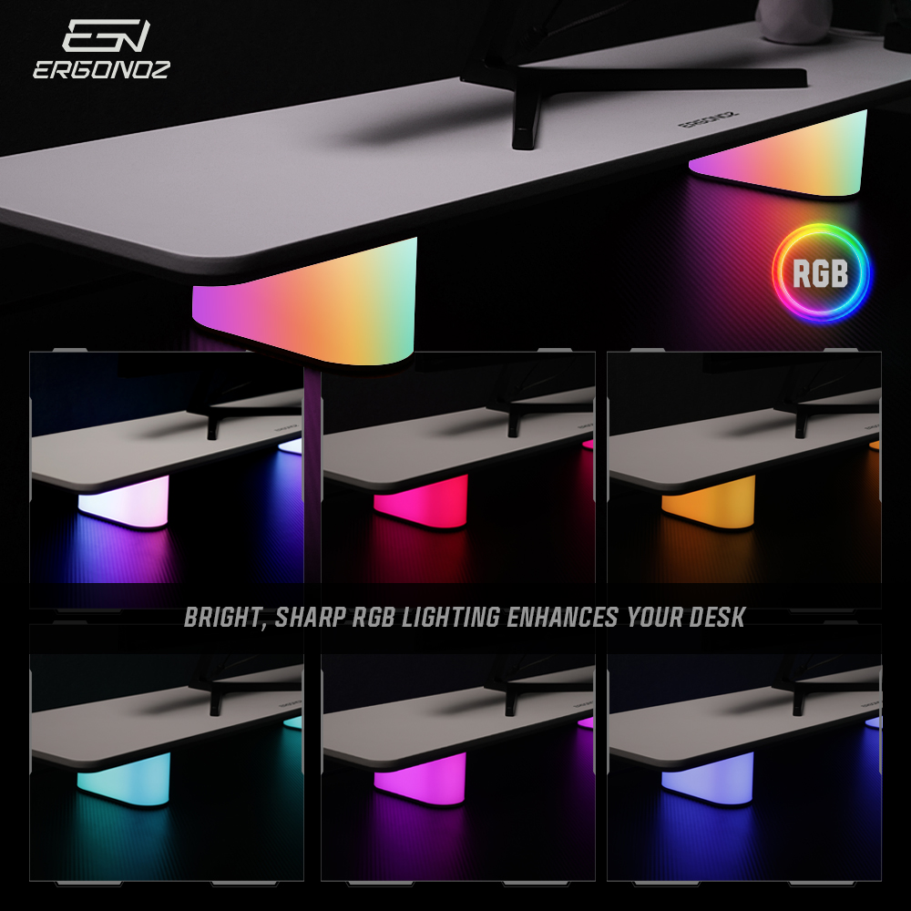 แท่นวางจอ ERGONOZ EGN-LUMINAR-80-B กว้าง 80 ซม., สีดำ (LEVATOR LUMINAR MONITOR RISER มีไฟ RGB)_6