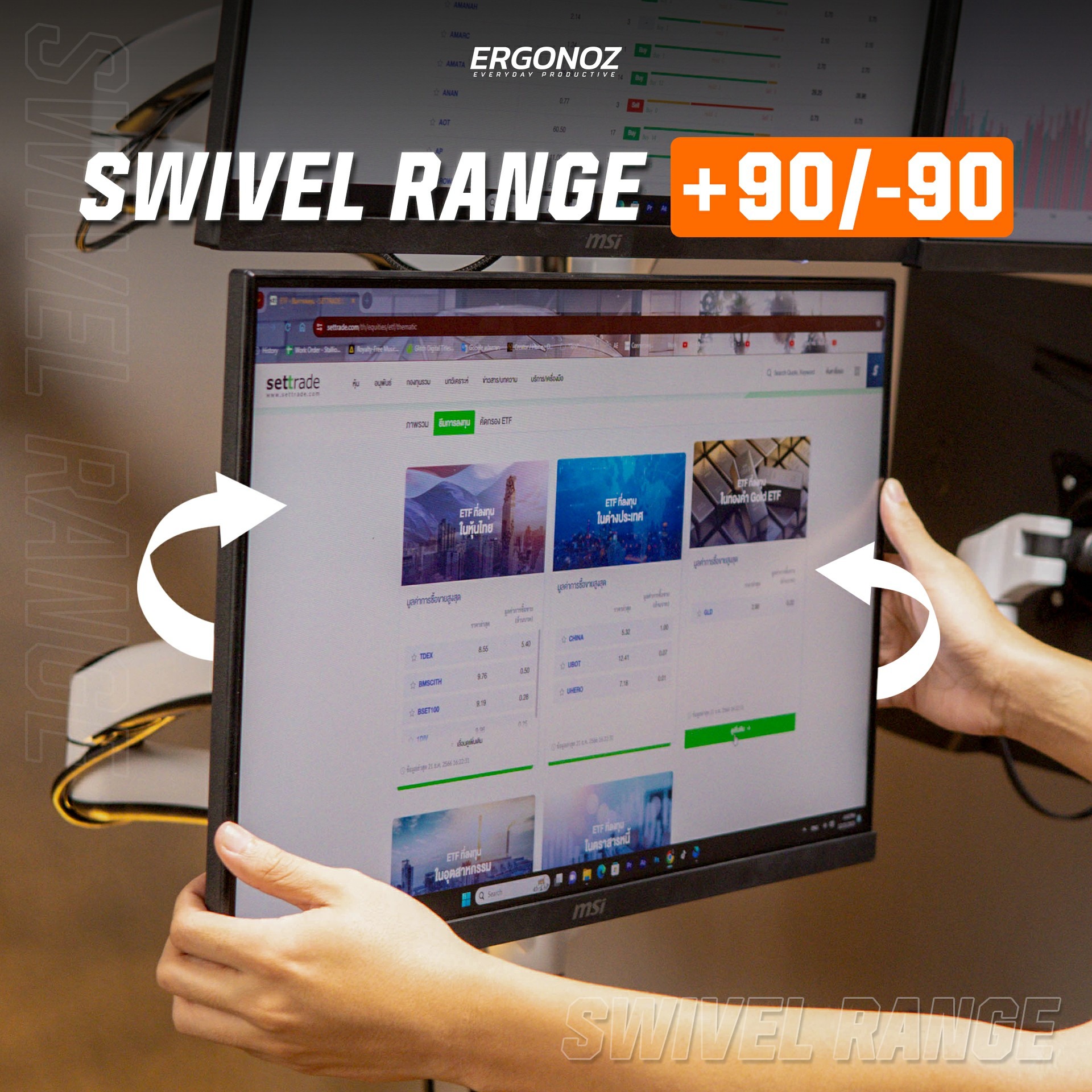 แขนจับจอ ERGONOZ รุ่น METALIC 02 DIY SET02 แขนเดี่ยว สำหรับหน้าจอ 15 - 27 นิ้ว จำนวน 4 จอ สีขาว (EGN-02-SET02-W)