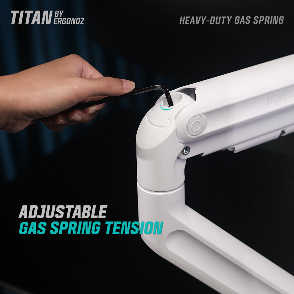 แขนจับจอ ERGONOZ รุ่น TITAN HEAVY DUTY แขนเดี่ยว สำหรับหน้าจอ 15 - 57 นิ้ว สีขาวด้าน (EGN-TITAN-S)_7