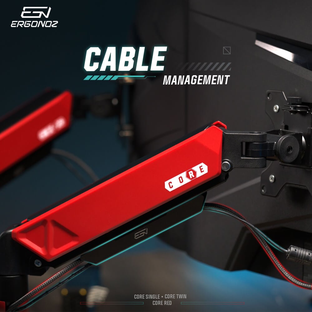 แขนจับจอ ERGONOZ รุ่น CORE แขนเดี่ยว สำหรับหน้าจอ 17 - 32 นิ้ว สีแดง (EGN-CORE-S-R)_7