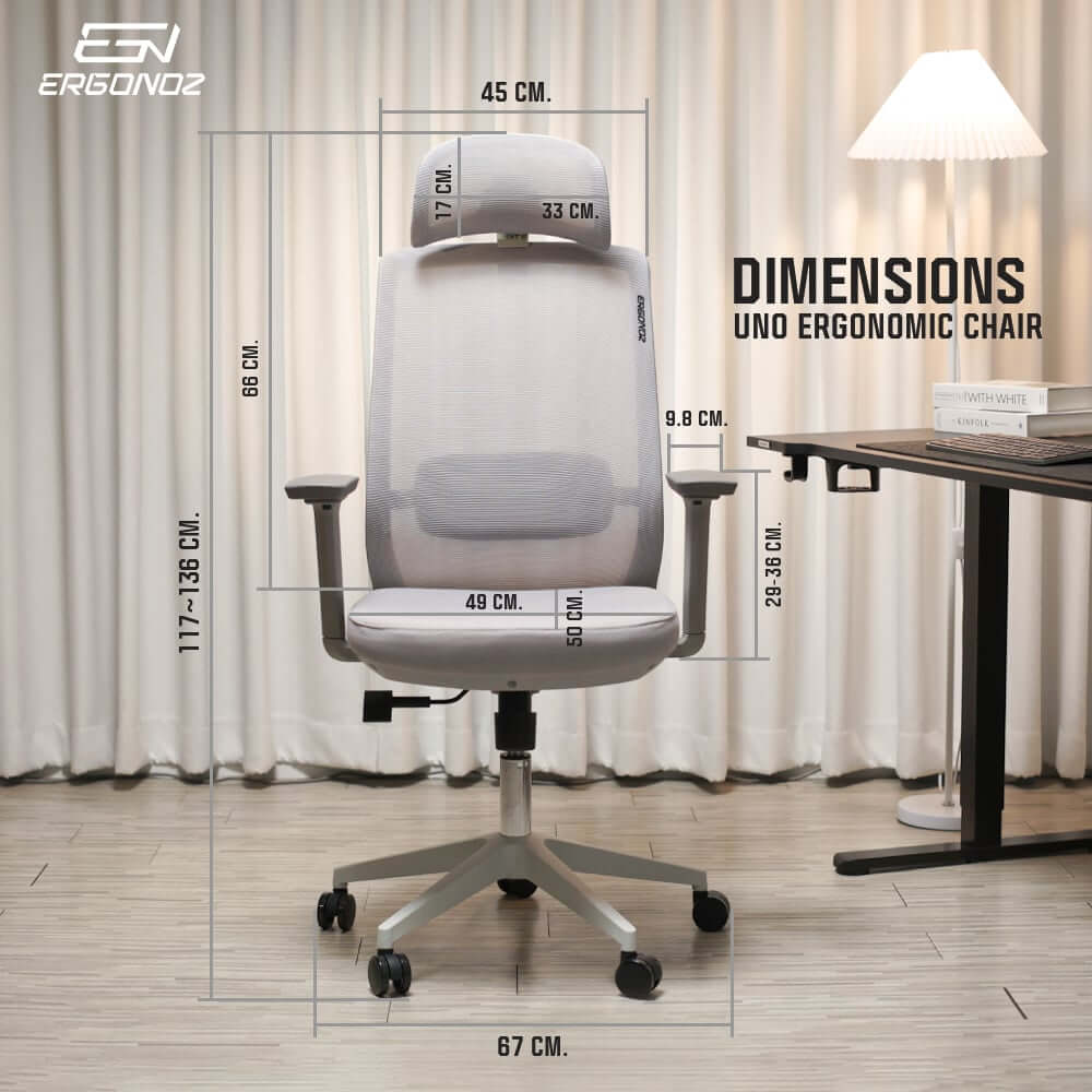 เก้าอี้ทำงาน เก้าอี้สุขภาพ ERGONOZ UNO ERGONOMIC CHAIR สีดำ (EGN-UNO-B)