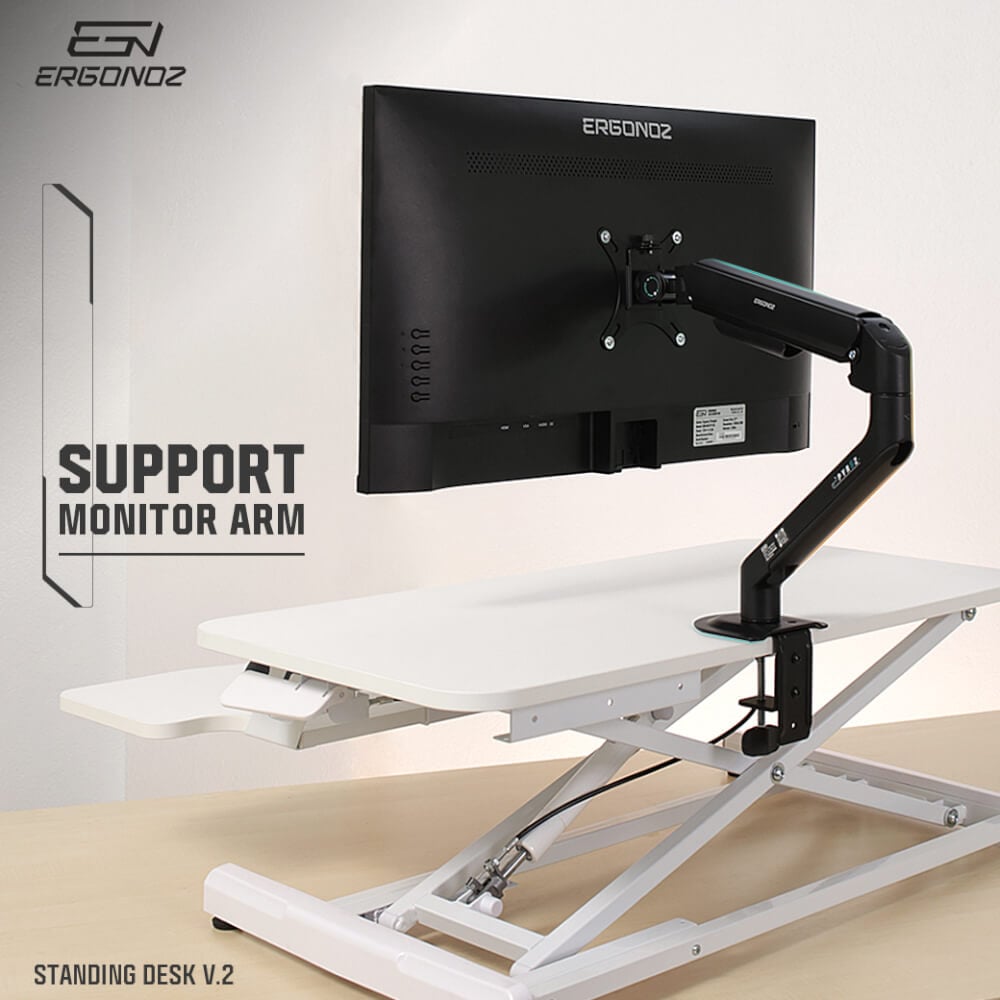 โต๊ะปรับระดับ โต๊ะทำงานแบบยืน ERGONOZ EGN-STA01V2-W, สีขาว (STANDING DESK CONVERTER V.2)