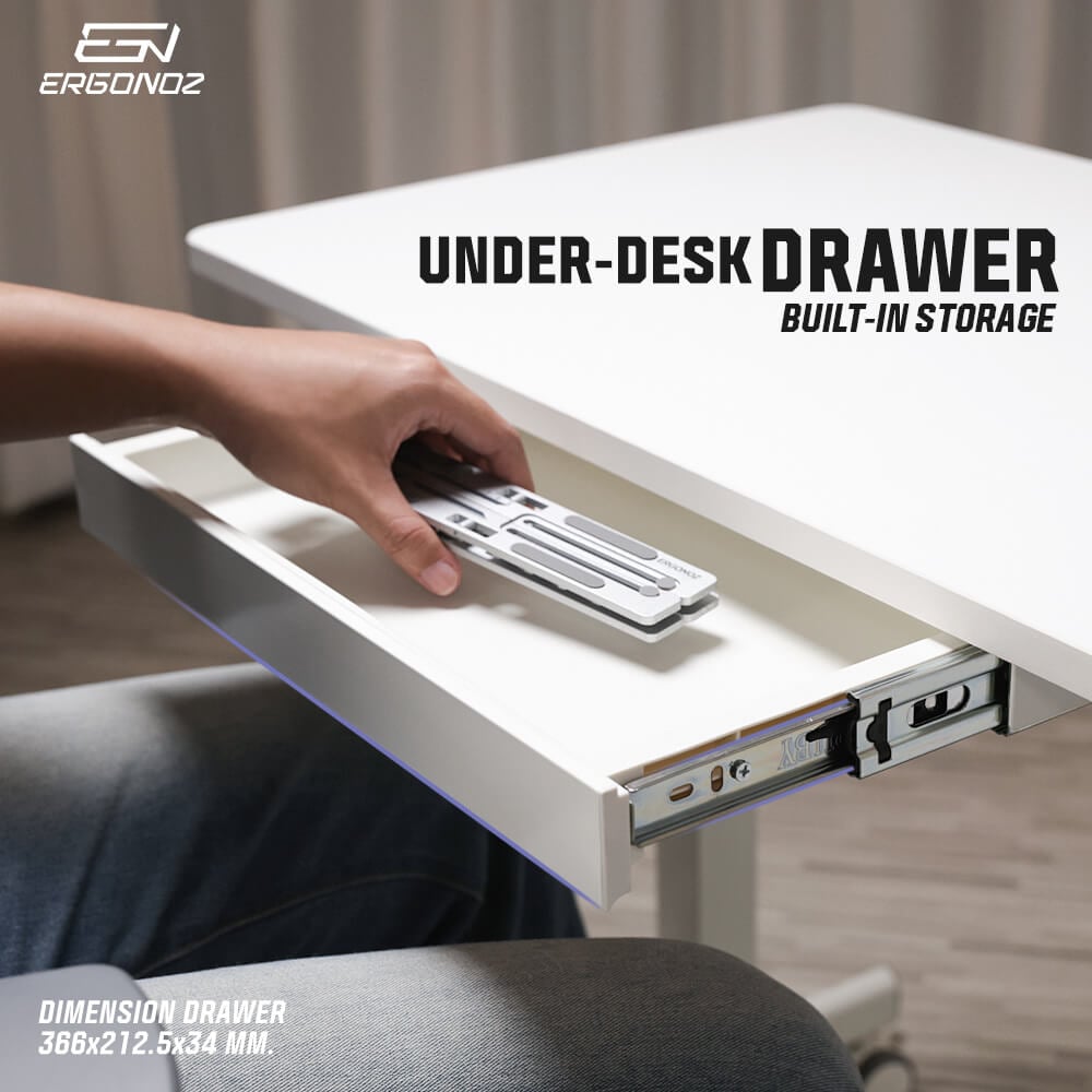โต๊ะอเนกประสงค์เคลื่อนที่ มีล้อเลื่อน ERGONOZ EGN-STA07-W, สีขาว (MULIT-PURPOSE MOBILE DESK)_7