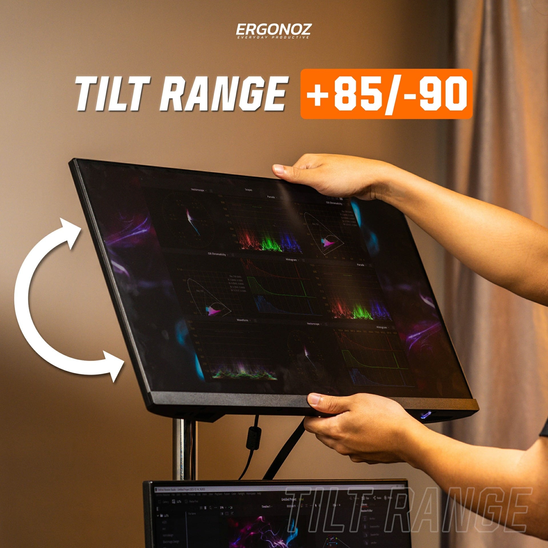 แขนจับจอ ERGONOZ รุ่น METALIC 02 DIY SET03 แขนเดี่ยว สำหรับหน้าจอ 15 - 32 นิ้ว จำนวน 2 จอ สีดำ (EGN-02-SET03-B)