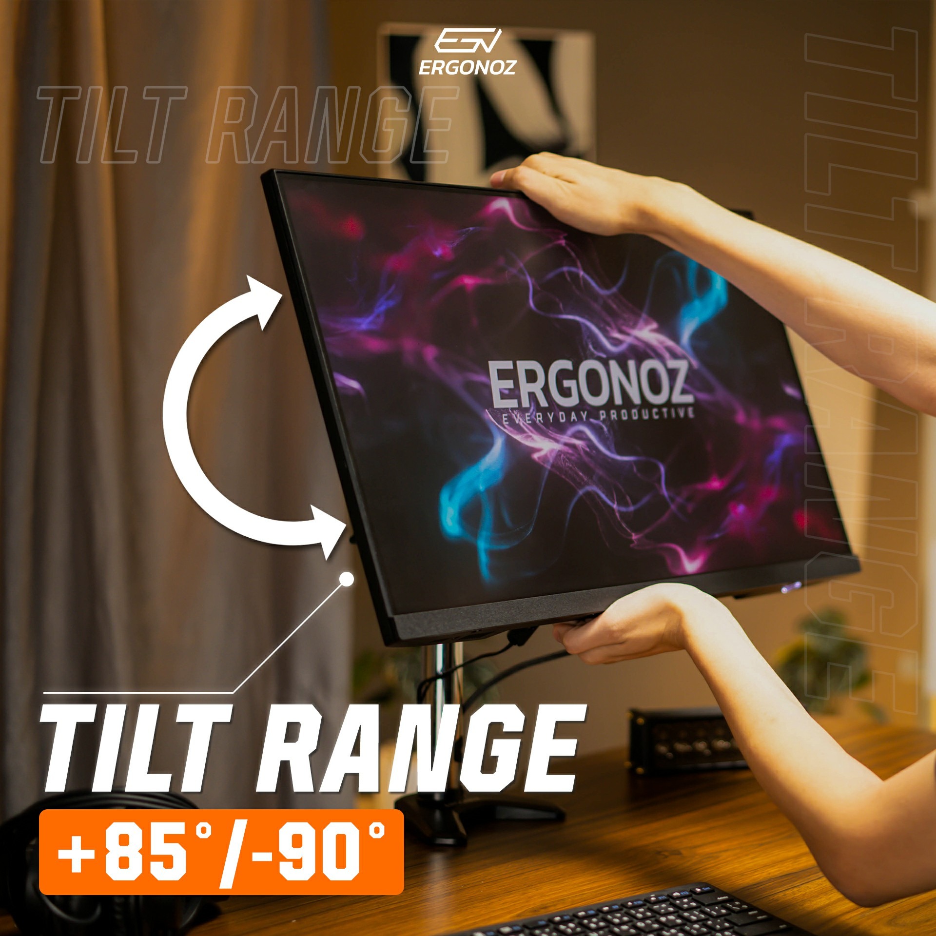แขนจับจอ ERGONOZ รุ่น METALIC 02 DIY SET07 แขนเดี่ยว สำหรับหน้าจอ 15 - 32 นิ้ว สีขาว (EGN-02-SET07-W)
