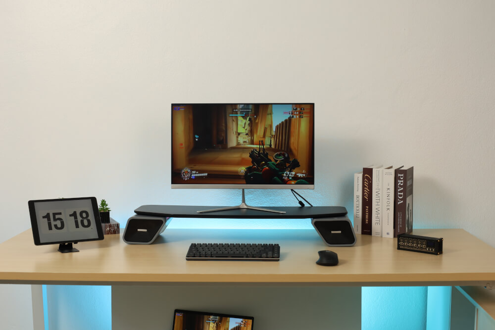 แท่นวางจอ ERGONOZ EGN-LEVATOR-LIFT-85-B, สีดำ (LEVATOR-LIFT มีลำโพงในตัวและไฟ RGB)_9