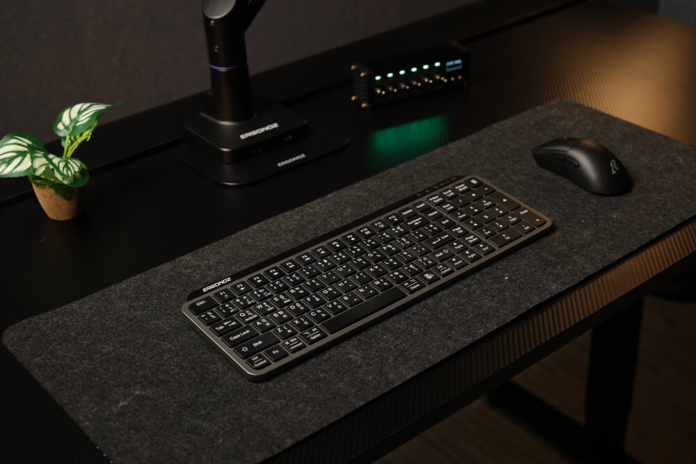 คีย์บอร์ดไร้สาย, ERGONOZ EGN-KB01, สีดำ (KEYBOARD 01 2 ระบบ รองรับทั้ง 2.4GHZ และ BLUETOOTH)
