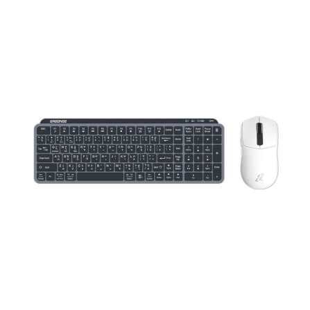 ชุดคีย์บอร์ดไร้สายและเมาส์เกมมิ่งไร้สาย, ERGONOZ EGN-MKB-SET03-WB KEYBOARD 01 AND EZZENTIAL GAMING MOUSE VELOZ ONE SET, สีดำ/ขาว_0