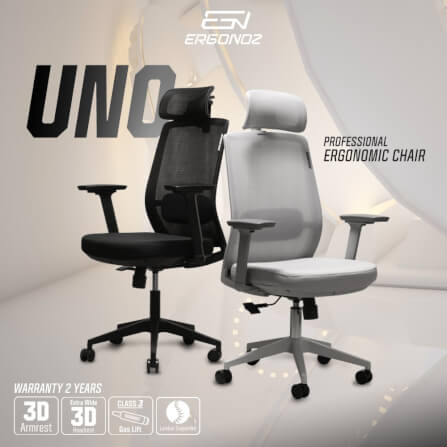 เก้าอี้ทำงาน เก้าอี้สุขภาพ ERGONOZ UNO ERGONOMIC CHAIR สีดำ (EGN-UNO-B)_2