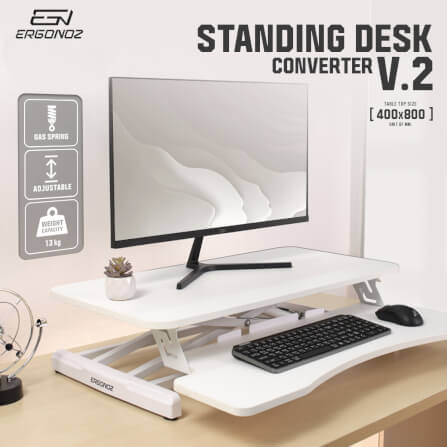 โต๊ะปรับระดับ โต๊ะทำงานแบบยืน ERGONOZ EGN-STA01V2-W, สีขาว (STANDING DESK CONVERTER V.2)_2