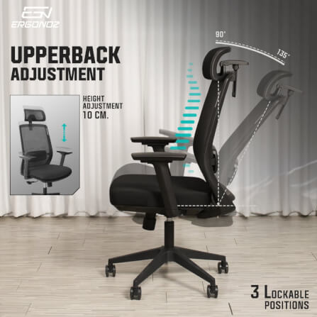 เก้าอี้ทำงาน เก้าอี้สุขภาพ ERGONOZ UNO ERGONOMIC CHAIR สีดำ (EGN-UNO-B)_3