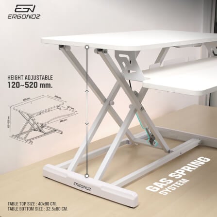 โต๊ะปรับระดับ โต๊ะทำงานแบบยืน ERGONOZ EGN-STA01V2-W, สีขาว (STANDING DESK CONVERTER V.2)_4