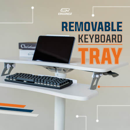 โต๊ะคอมพิวเตอร์ปรับระดับ มีล้อเลื่อน ERGONOZ EGN-STA02B, สีดำ (COMPUTER CART STANDING DESK)_4