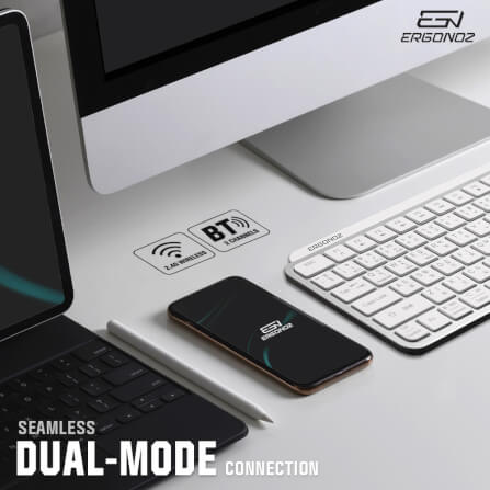 คีย์บอร์ดไร้สาย, ERGONOZ EGN-KB01-W, สีขาว (KEYBOARD 01 2 ระบบ รองรับทั้ง 2.4GHZ และ BLUETOOTH)_4