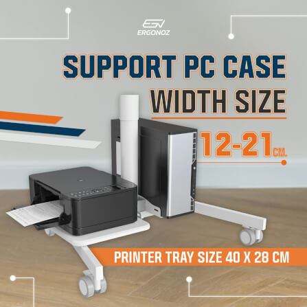 โต๊ะคอมพิวเตอร์ปรับระดับ มีล้อเลื่อน ERGONOZ EGN-STA02B, สีดำ (COMPUTER CART STANDING DESK)_5