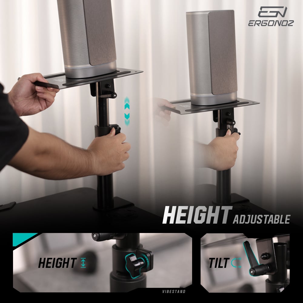 ขาตั้งลำโพง ERGONOZ EGN-SM01-2 1 คู่, สีดำ (VIBE STAND 01)_5