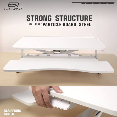 โต๊ะปรับระดับ โต๊ะทำงานแบบยืน ERGONOZ EGN-STA01V2-W, สีขาว (STANDING DESK CONVERTER V.2)_6