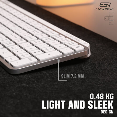 คีย์บอร์ดไร้สาย, ERGONOZ EGN-KB01-W, สีขาว (KEYBOARD 01 2 ระบบ รองรับทั้ง 2.4GHZ และ BLUETOOTH)_6