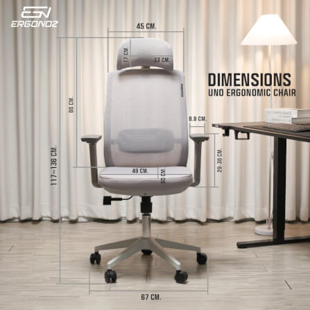 เก้าอี้ทำงาน เก้าอี้สุขภาพ ERGONOZ UNO ERGONOMIC CHAIR สีดำ (EGN-UNO-B)_7